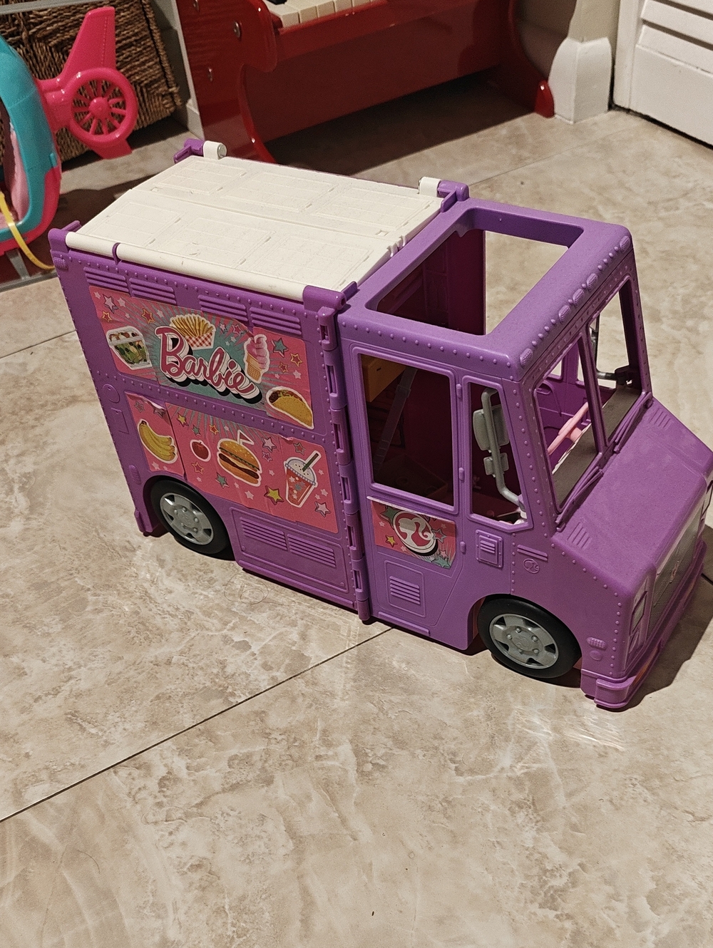 Barbie Purple and White Food Truck Play Vehicle